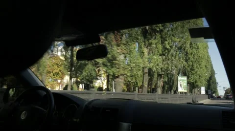 Driving Car in The City Stock Footage 68350262