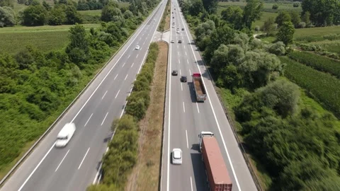Driving Car Drone Shot Stock Footage 145244297