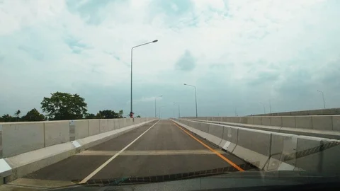 Driving a car on empty road. Stock Footage 116483805