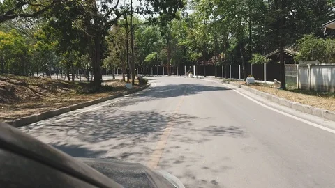 Driving car forward along the road with motion blur. First person view. Stock Footage 107874592