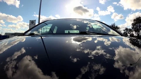 Driving Car Front View Windshield Reflections Time Lapse Stock Footage 77279214