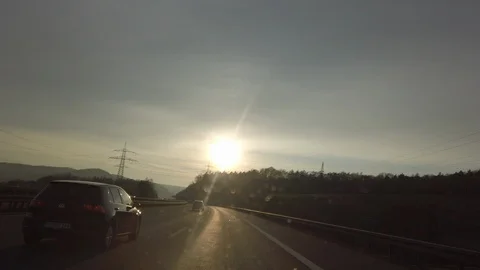 Driving a car on the German highway Video stock 104044836