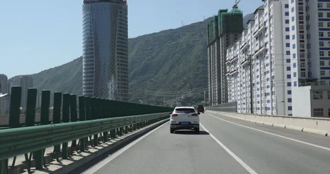 Driving car on high way Video stock 158462389