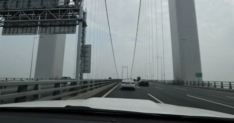 Driving car on highway bridge Stock-Footage 158457906