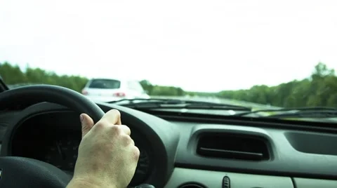 Driving car on highway Stock Footage 63299930