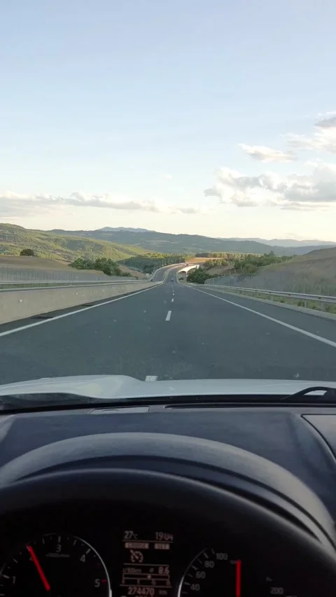 Driving car by highway Stock Footage 167951292