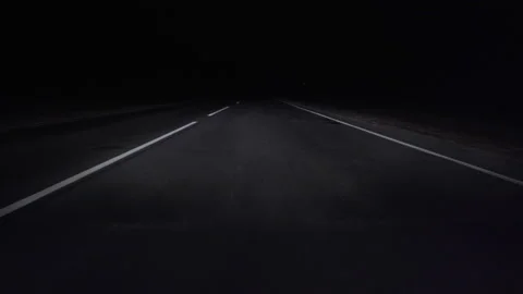 Driving car on the highway in the night Video stock 140963485