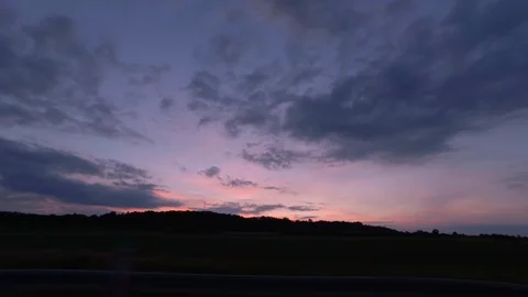 Driving with car on highway, sunset, driver view to the side Stock Footage 110901639