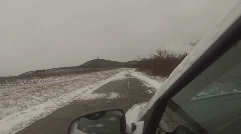 Driving car on the hill 動画素材 45893423