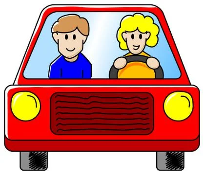 Driving the car Illustrazione stock