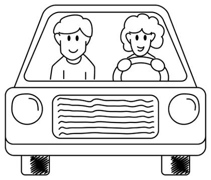 Driving the car Stock Illustration