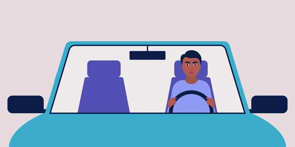 Driving a car Stock Illustration