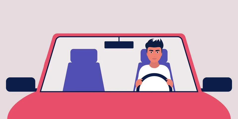 Driving a car Ilustração Stock