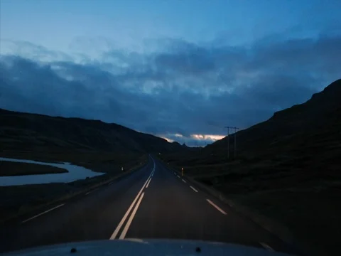 Driving a car on mountain road Stock Footage 83336005