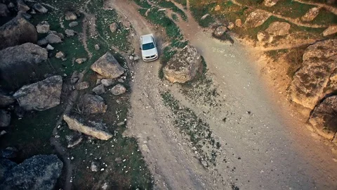 Driving car on mountain road Stock-Footage 83576249