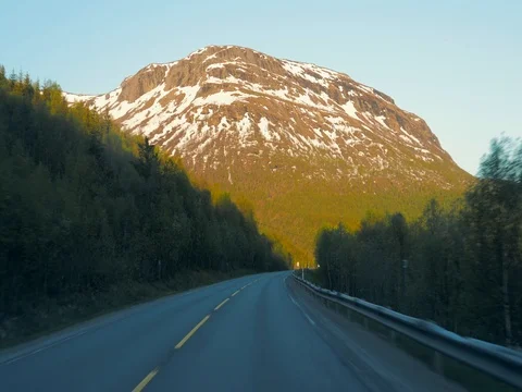 Driving a car on mountain road.  Stock Footage 84022101