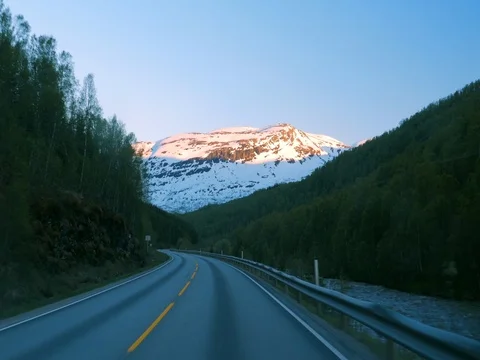 Driving a car on mountain road.  Stock Footage 84022271