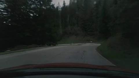 Driving a car on mountain road Stock Footage 312238017