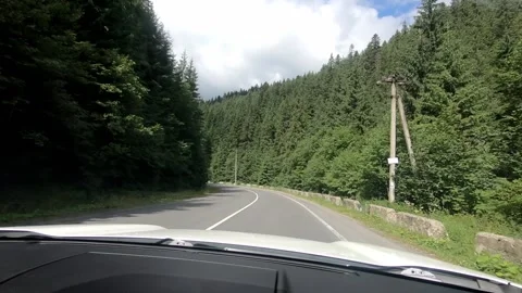 Driving by car at mountains road Stock Footage 138323647
