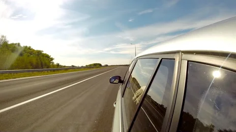 Driving a car on the overpass. The camera is left outside Stock Footage 42621217