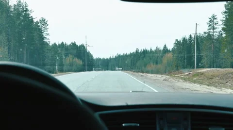 Driving a Car POV Windshield Stock Footage 58275765