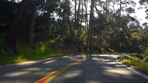 Driving a Car on a Road Stock Footage 108553935