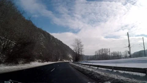 Driving with a car on a road Video stock 148332173