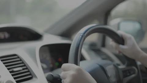 Driving a car on the road Stock Footage 305425360