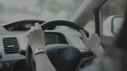 Driving a car on the road Stock Footage 305425385