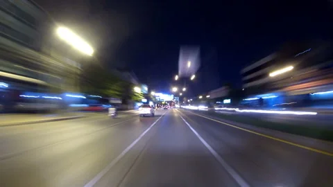 Driving a car on road at night Video stock 236731124