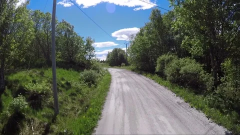 Driving a Car on a Road in Norway Stock Footage