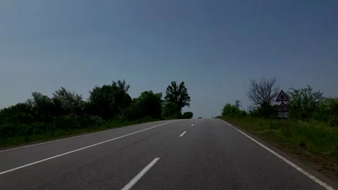 Driving a car on the road. Travel concept. Freedom on the road like a POV dash Stock Footage 242568470