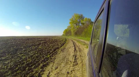 Driving a car rural scene. Stock Footage 37750754