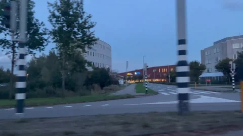 Driving Car Side View Through City Alkmaar The Netherlands Motion Stock Footage 219641790