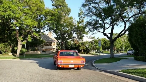 Driving car in slow motion Stock Footage 74348454