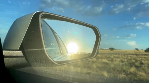 Driving Car with Sun in the Mirror Video stock 247033406