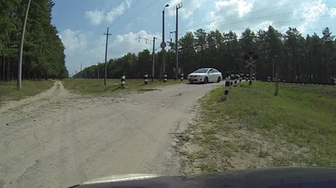 Driving a car through the countryside Stock Footage
