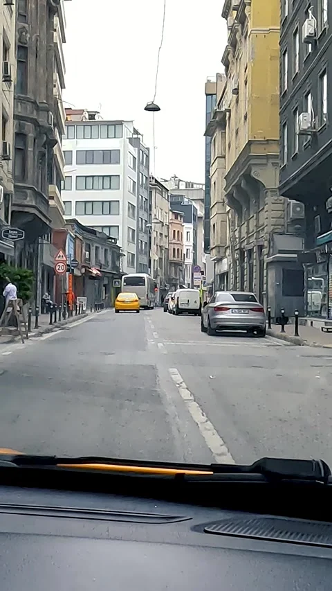 Driving a car through the narrow streets of old Istanbul. First person Stock Footage 278402683