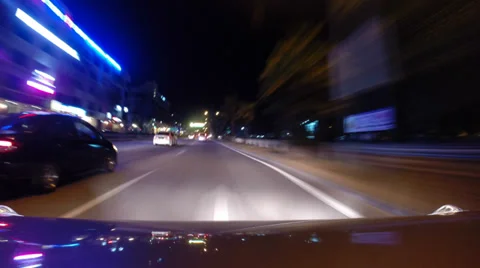 Driving car time lapse at night Vidéo 35683812