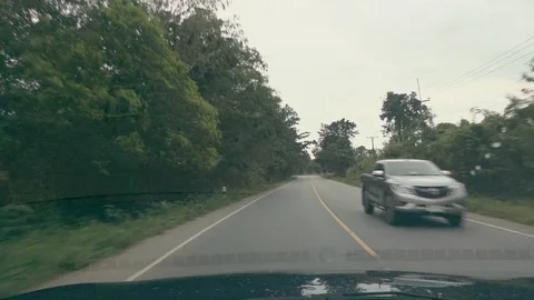 Driving a car time-lapse. point of view.  Camera in the front. fast driving.  Stock Footage 95131640