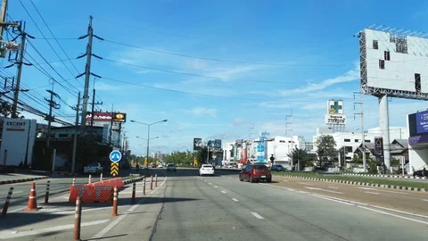 Driving a car time-lapse. point of view.  Camera in the front. fast driving. Stock Footage 95213573