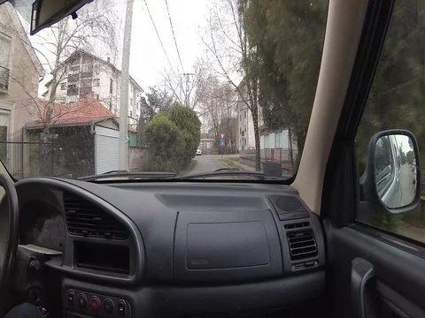 The driving car trough the city,accelerated footage Stock Footage