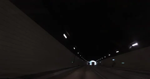 Driving car in a tunnel Video stock 157028116