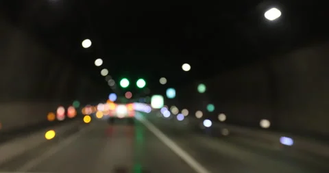 Driving car in a tunnel Stock Footage 158458567