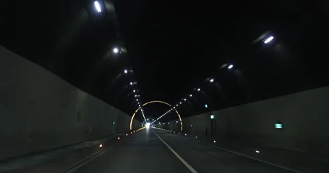 Driving car in a tunnel Stock Footage 159533363