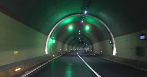 Driving car in a tunnel Stock-Footage 161047381
