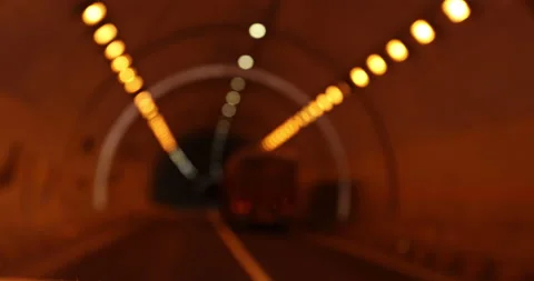Driving car in a tunnel. Video stock 167390958