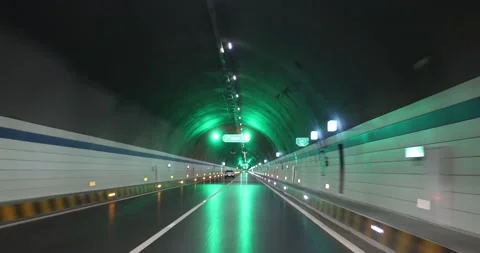 Driving car in a tunnel Stock Footage 194401628