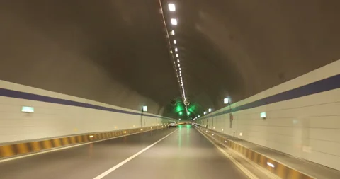 Driving car in a tunnel. Stock Footage 194402772
