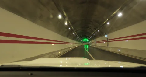 Driving car in a tunnel Stock Footage 239234995